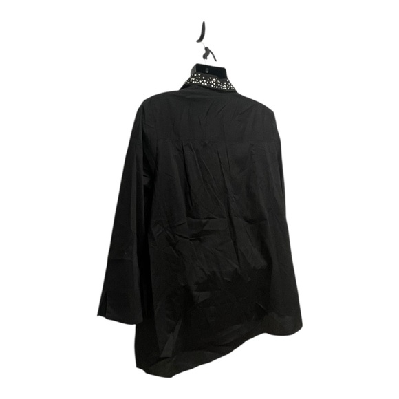 Joan Rivers NWT Black Gold Stud Embellished Button-Up Blouse Women’s XL - Picture 6 of 13